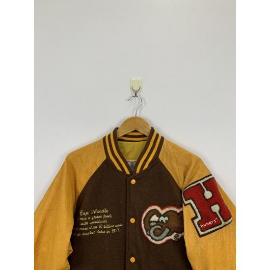 1990x Clothing Vintage Cup Noodle Leather Varsity Jacket