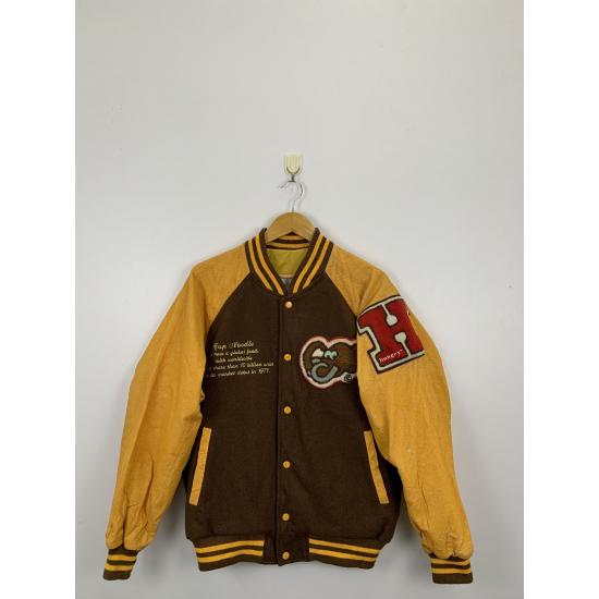 1990x Clothing Vintage Cup Noodle Leather Varsity Jacket