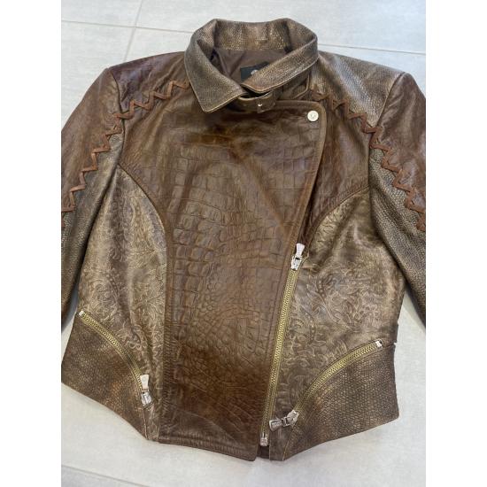 90s RARE Edition Vintage Crocodile Leather Jacket