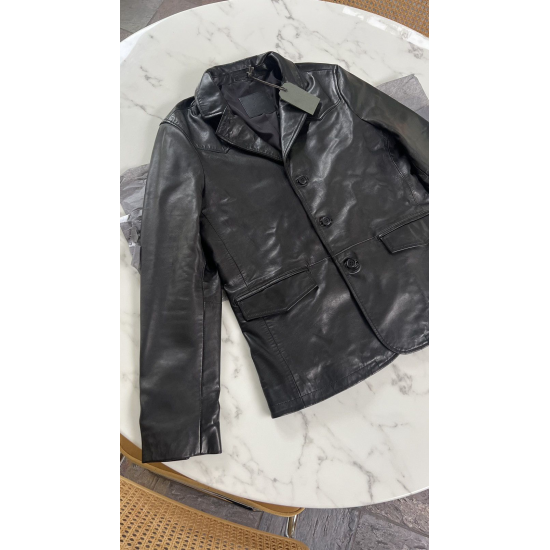 AllSaints Hunter Blazer Black Leather Jacket