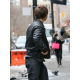 Ansel Elgort Black Bomber Jacket