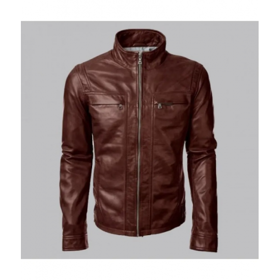 Arrow John Diggle Brown Leather Jacket