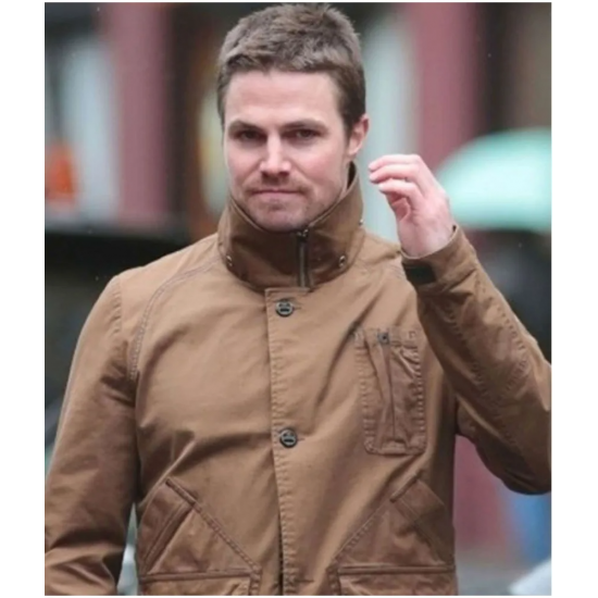 Arrow Stephen Amell Brown Cotton Jacket