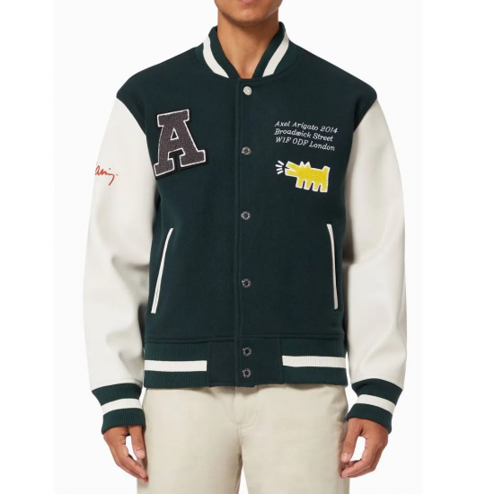 Axel Arigato Keith Haring Green Varsity Jacket