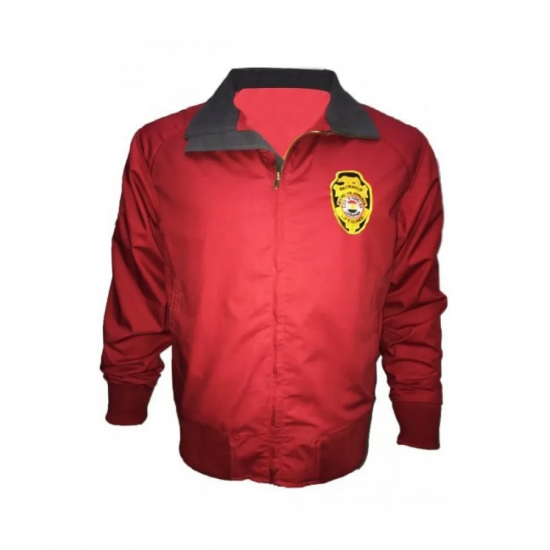 Baywatch Mens Red Lifeguard Cotton Bomber Jacket