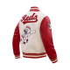 Wool Leather Cincinnati Reds Beige & Red Varsity Jacket