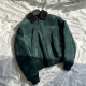 Berluti × Haider Ackermann FW18 English Green Shearling Bomber Jacket with Lizard Undercollar