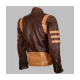 Biker Brown Wolverine Vintage Leather Jacket