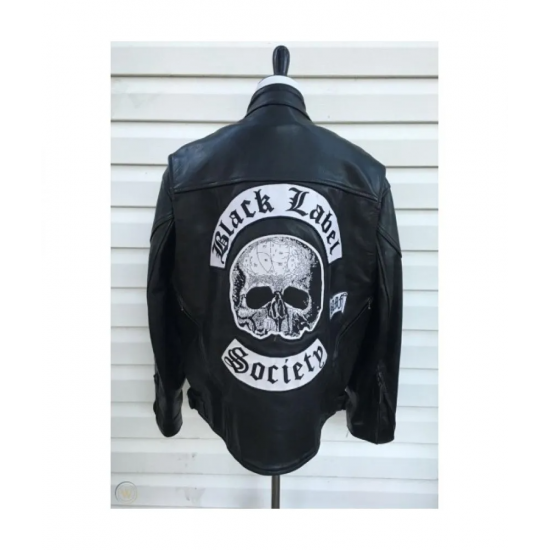 Black Label Society BLS Black Leather Biker Jacket