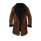 Brad Pitt Snatch Mickey ONeil Brown Suede Leather Shearling Coat