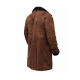 Brad Pitt Snatch Mickey ONeil Brown Suede Leather Shearling Coat