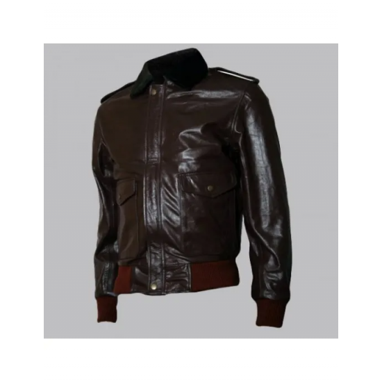 Brown RJ MacReady Brown Bomber Leather Jacket