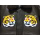 Brown Tiger Patch Leather Bomber Jacket Vintage Inspired Statement Piece