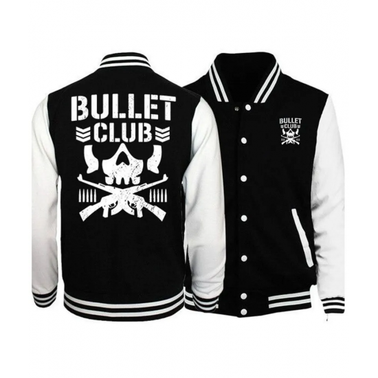 Bullet Club Letterman Black and White Jacket