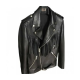 Castlegar Asymmetrical Leather Men's Black Fringe Jacket