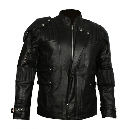 Chris Pratt’s Star Lord Real Leather Jacket in Black Color