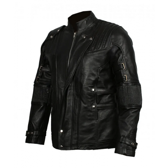 Chris Pratt’s Star Lord Real Leather Jacket in Black Color