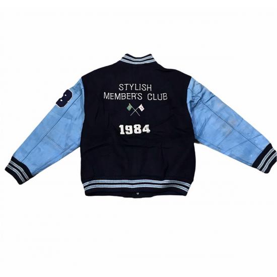 Classic Design Stylish Navy Blue Wool Varsity Jacket