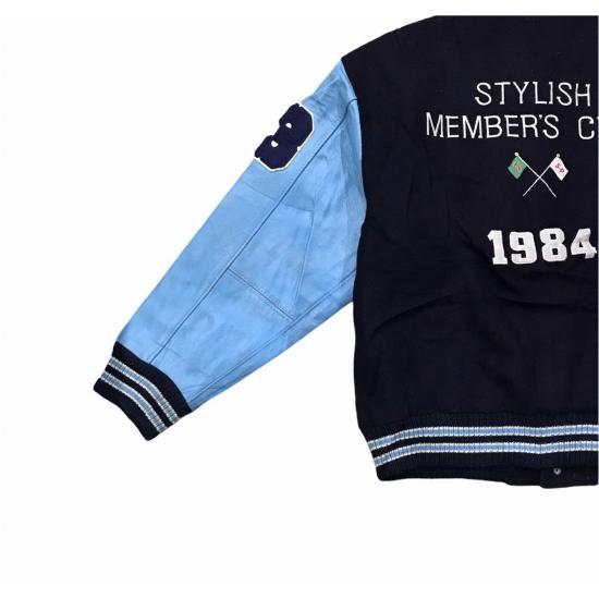 Classic Design Stylish Navy Blue Wool Varsity Jacket