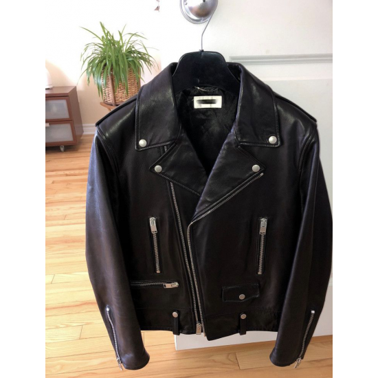 Classic Men's Black Leather Motorcycle Jacket