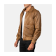 Coffmen Olive Brown Leather Bomber Jacket