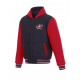 Columbus Blue Jackets Red and Blue Wool Hooded Jacket