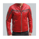 Columbus Red Leather Motorcycle Jacket