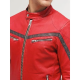 Columbus Red Leather Motorcycle Jacket