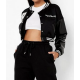 Cropped Beyond The Range Black Varsity Jacket