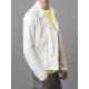 DONDUP First Line Destroyed White Leather Biker Jacket