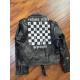 Enfants Riches Chessboard Black Leather Jacket