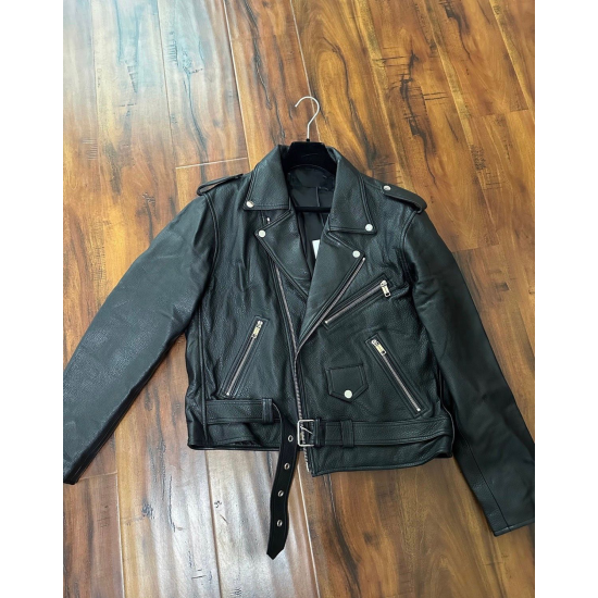 Enfants Riches Chessboard Black Leather Jacket