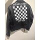 Enfants Riches Chessboard Black Leather Jacket