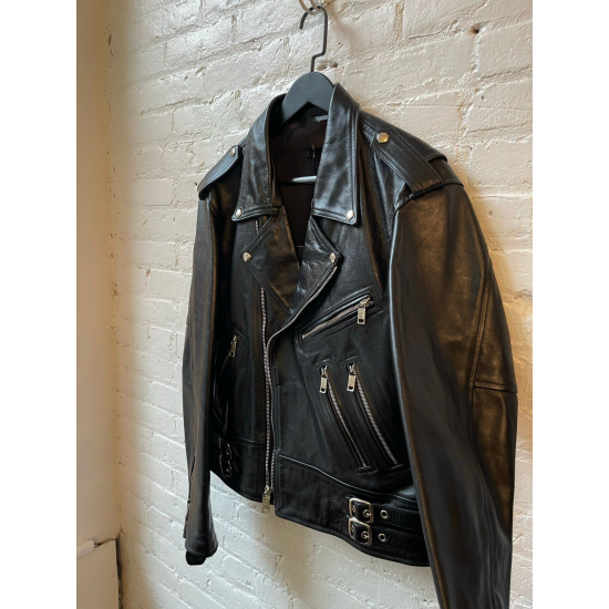 Zoe Hardman Black Leather Biker Jacket