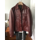 Iron Heart Burgundy Cowhide Trucker Jacket