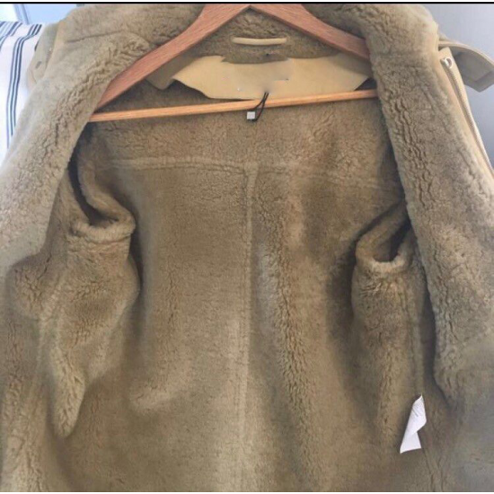 Loewe JW Anderson Beige Shearling Coat