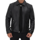 Matos Black Leather Cowhide Jacket Mens