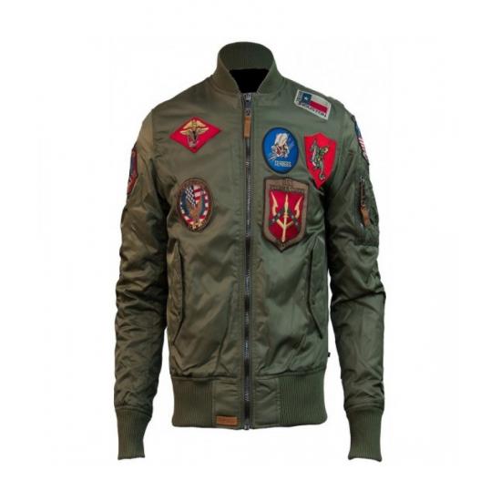 Men Army Green Top Gun Tom Cruise Fighter Jet Pilot Jacket