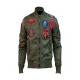 Men Army Green Top Gun Tom Cruise Fighter Jet Pilot Jacket