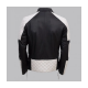 Men Black and White Leather Jacket