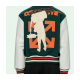 Mens Barrel Off White Varsity Jacket Green