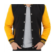 Men's Black and Yellow Baseball Varsity Jacket