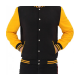 Men's Black and Yellow Baseball Varsity Jacket