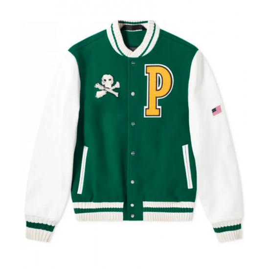 Mens College Palm Angels Green Varsity Jacket