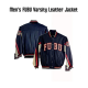 Mens FUBU Blue Leather Varsity Jacket