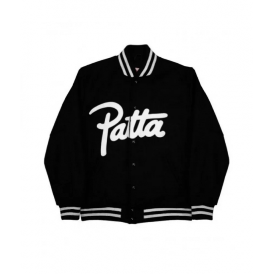 Mens Patta Varsity Black Jacket