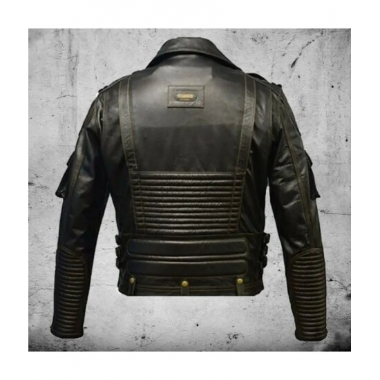 Mens Premium Cowhide Leather Motorcycle Jacket