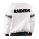 Mens Raiders White Satin Varsity Bomber Jacket