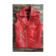 Mens Red Leather Biker Vest