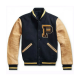 Mens State Champs Blue and Brown Varsity Jacket